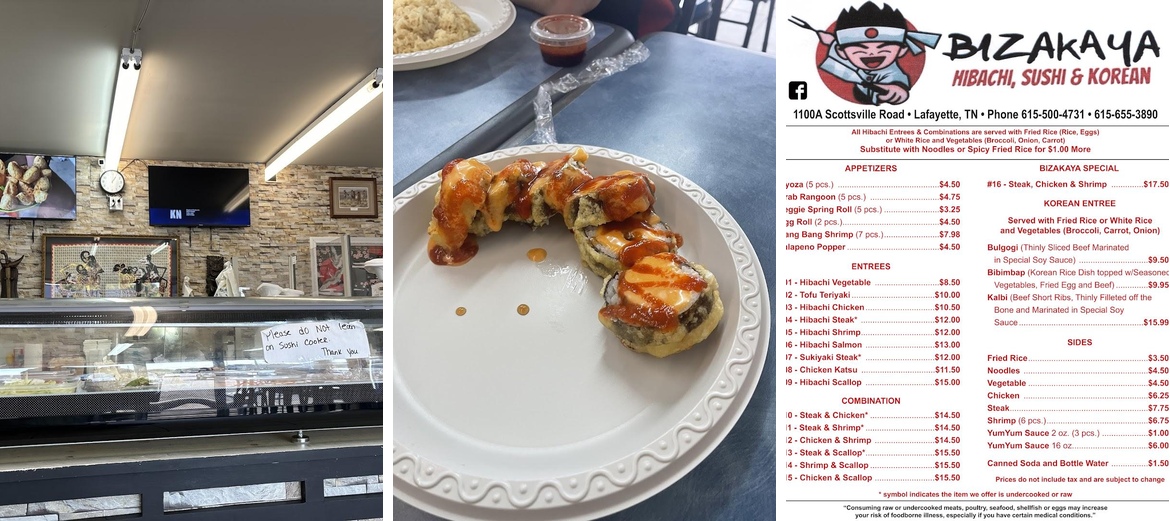 Bizakaya Hibachi Sushi Korean Menu
